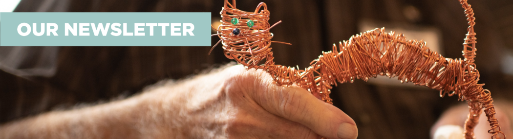our-newsletter-header-graphic-cat-copper-wire-art